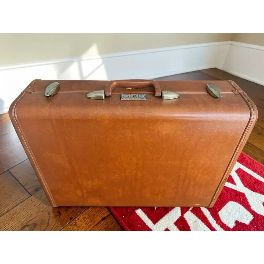 Vintage 1950s 60s Samsonite Streamlite Brown Suitcase Shwayder Bros Luggage
